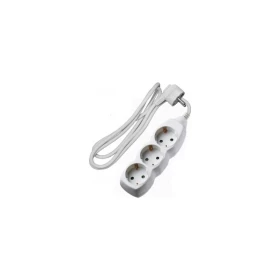 ADELEQ Πολύπριζο Με Καλώδιο 3x1.5mm 1.5m Καλώδιο 3 Σούκο Λευκό  χωρίς διακόπτη  