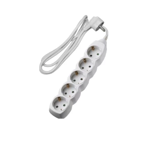 ADELEQ Πολύπριζο Με Καλώδιο 3x1.5mm 1.5m Καλώδιο  5 Σούκο Χωρίς Διακόπτη Λευκό 