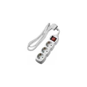 ADELEQ Πολύπριζο Με Καλώδιο 3x1.5mm 1.5m Καλώδιο 3 Σούκο Με Διακόπτη Λευκό