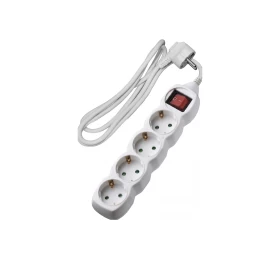 ADELEQ Πολύπριζο Με Καλώδιο 3x1.5mm 1.5m Καλώδιο 4 Σούκο Με Διακόπτη Λευκό 