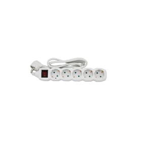 ADELEQ Πολύπριζο Με Καλώδιο 3x1.5mm 1.5m Καλώδιο 5 Σούκο Με Διακόπτη Λευκό 