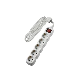 ADELEQ Πολύπριζο Με Καλώδιο 3x1.5mm 3m Καλώδιο 5 Σούκο Με Διακόπτη Λευκό 