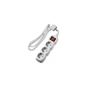 ADELEQ Πολύπριζο Με Καλώδιο 3x1.5mm 3m Καλώδιο 3 Σούκο Με Διακόπτη Λευκό