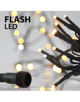 Λαμπάκια 100LED Επεκτεινόμενα Θερμά με Πράσινο Καλώδιο EUROLAMP