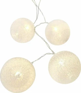 EUROLAMP Λαμπάκια LED 10 Μπάλες θερμές Σε Σειρά  Μπαταρίας 600-11122