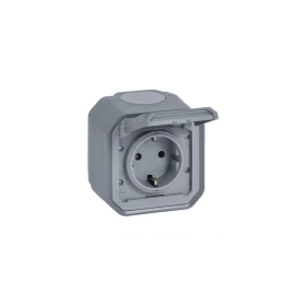 LEGRAND Πρίζα Σούκο Επίτοιχη Γκρι Plexo Ip55