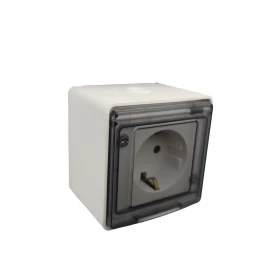Stinel Aqua IP55 Λευκό Πρίζα Σουκο Ασφαλείας Με Αυτόματες Επαφές 