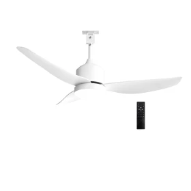 ADELEQ Ανεμιστήρας Οροφής IP44 Φ1,32m DC30W LED 22W ABS+Τηλεχ/ριο Ασπρος 