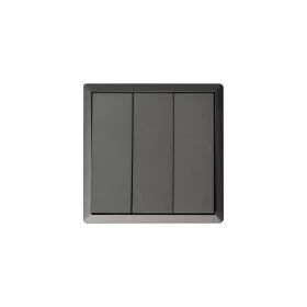 LINEME GENA Διακόπτης Τριπλός Απλός 10A/250V Ανθρακί Ματ
