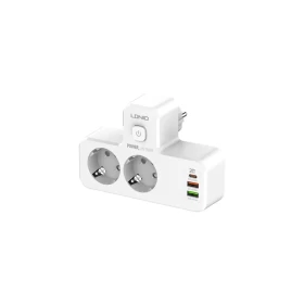 LDNIO Πολύπριζο 2 Θέσεων με 2 USB-A, USB-C και Διακόπτη