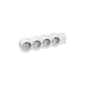 LEGRAND Πολύπριζο με 4 πρίζες ρεύματος 2Π+Γ χωρίς καλώδιο, Λευκό/Γκρι 694575