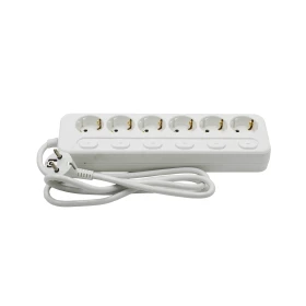 ADELEQ Πολύπριζο Με Καλώδιο 3x1.5mm² 1.5μ 6 Σούκο,6 Διακόπτες ΛΕΥΚΟ 15-3151566