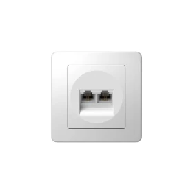 TEM Ekonomik Πρίζα Τηλεφώνου RJ11 Διπλή Λευκή Polar White 3517986