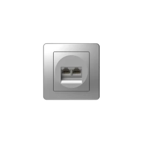 TEM Ekonomik Πρίζα Δικτύου RJ45 Διπλή  Ασημί ELOXSILVER 4317868