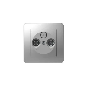 TEM Ekonomik Πρίζα Τηλεόρασης Διελεύσεως Ασημί Eloxsilver 4317721